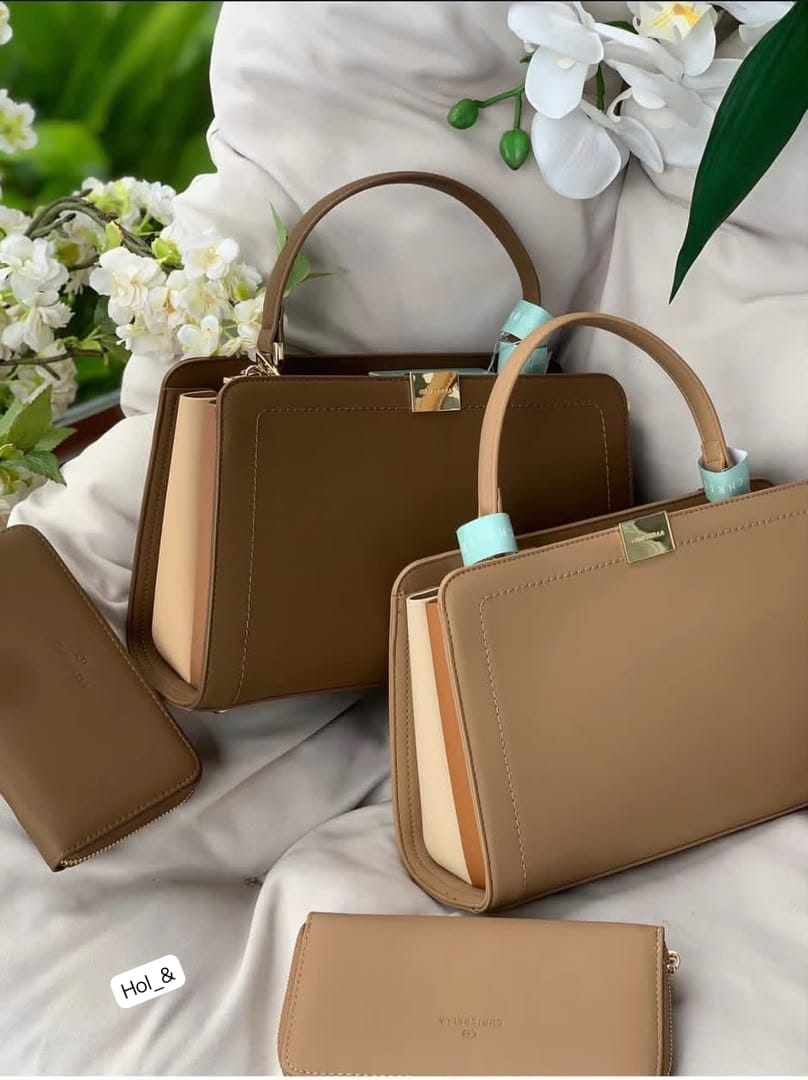 CHRISBELLA Structured Multi-Compartment Top-Handle Satchel Bag Set - Image 2
