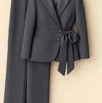 Elegant Women's Blazer and Wide Leg Pants Set