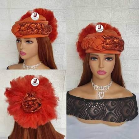 Hand-made Rose Crown Auto Gele Headtie