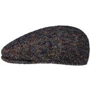 Vintage Light Grey Grid Patterned Cotton Newsboy Flat Cap