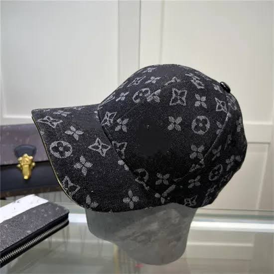 Vintage Dark Grey All-Over Monogram Canvas Baseball Cap