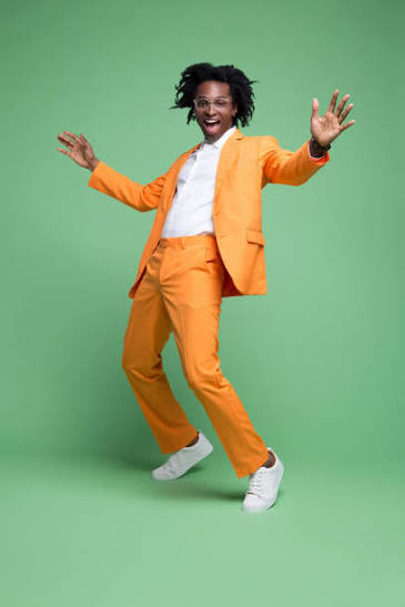 Men’s Slim-Fit Marigold Orange 2-Piece Suit