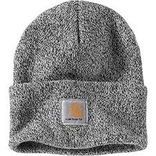 Heather Grey Ribbed Acrylic Knit Beanie