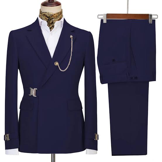 Asymmetric Buckle Closure Groom & Evening Suit