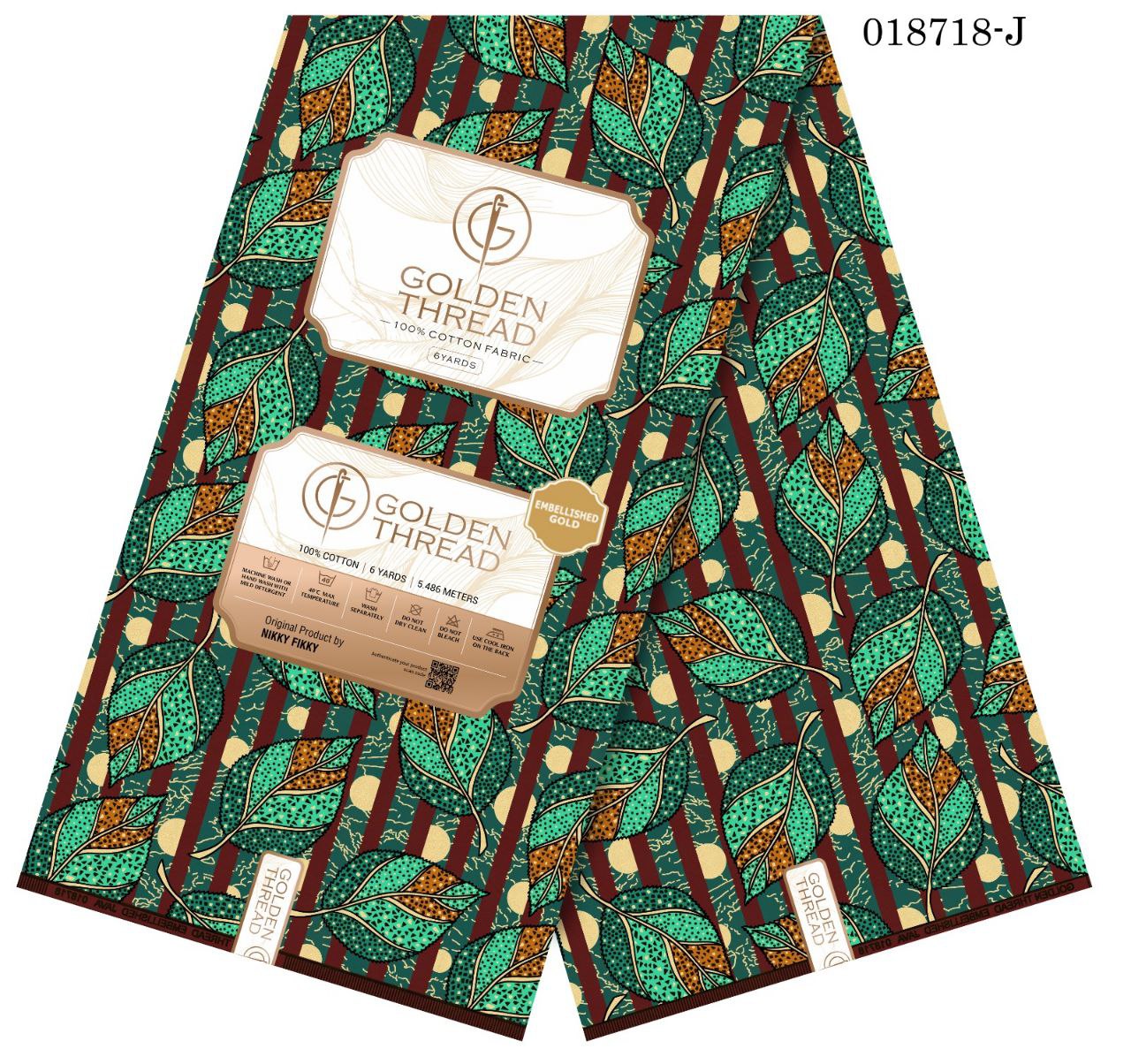 Leaf Pattern Ankara Fabric 6 Yards