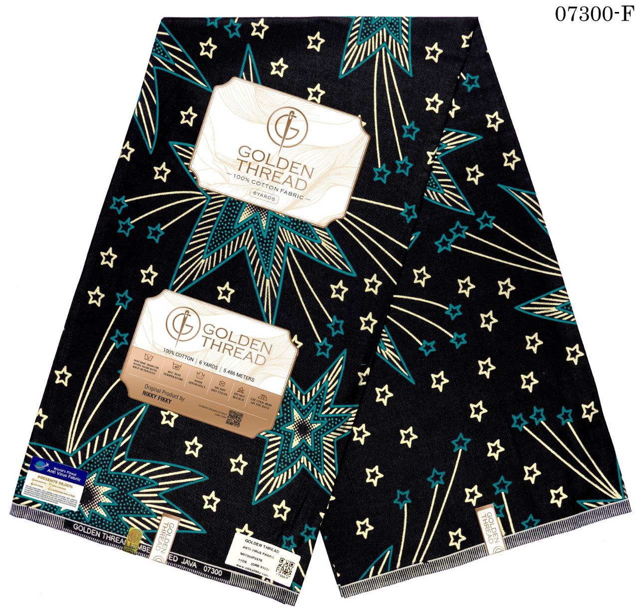Authentic 100% Cotton Embellished Java Star Print