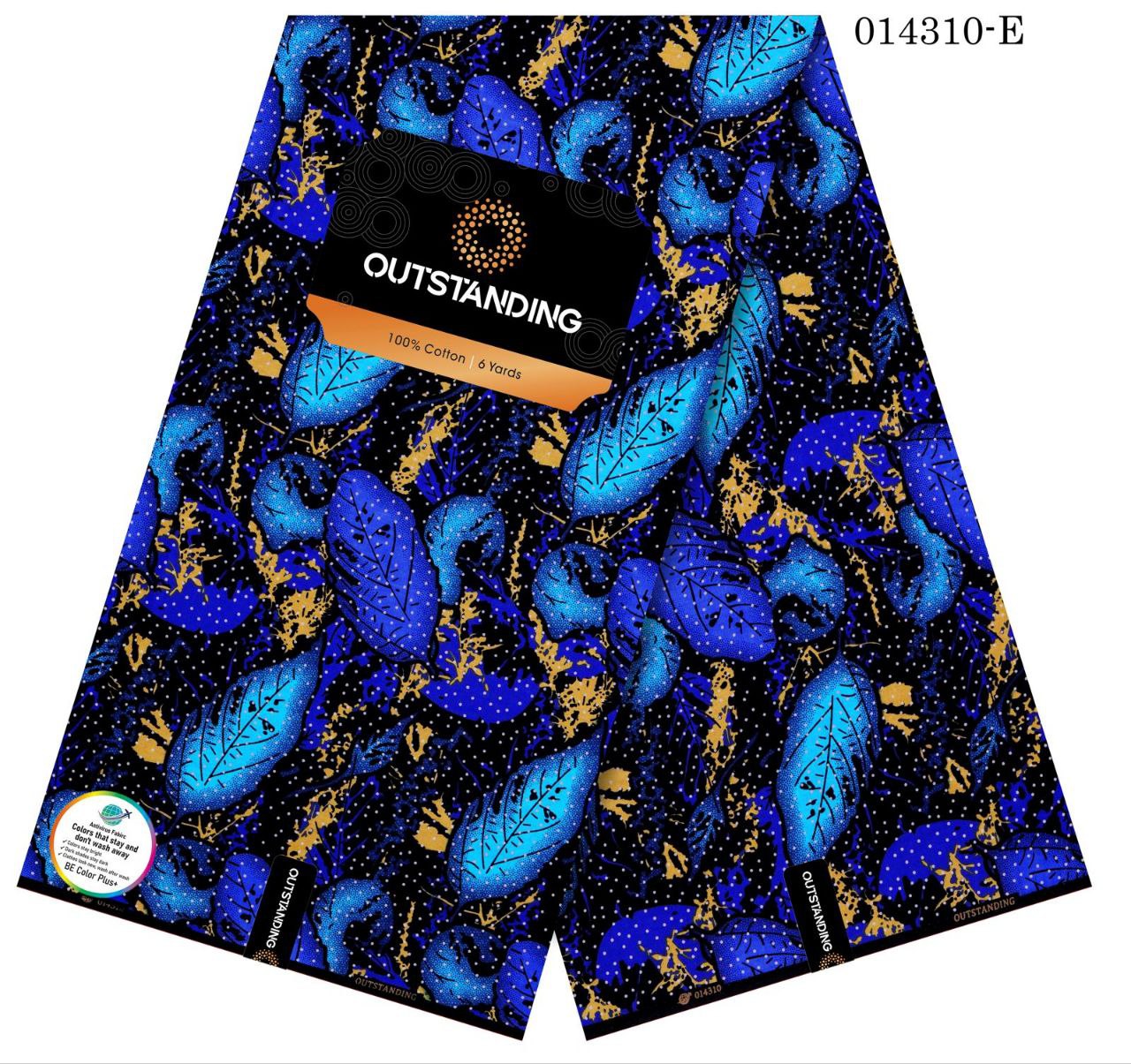 Geometric & Leaf Pattern African Wax Print