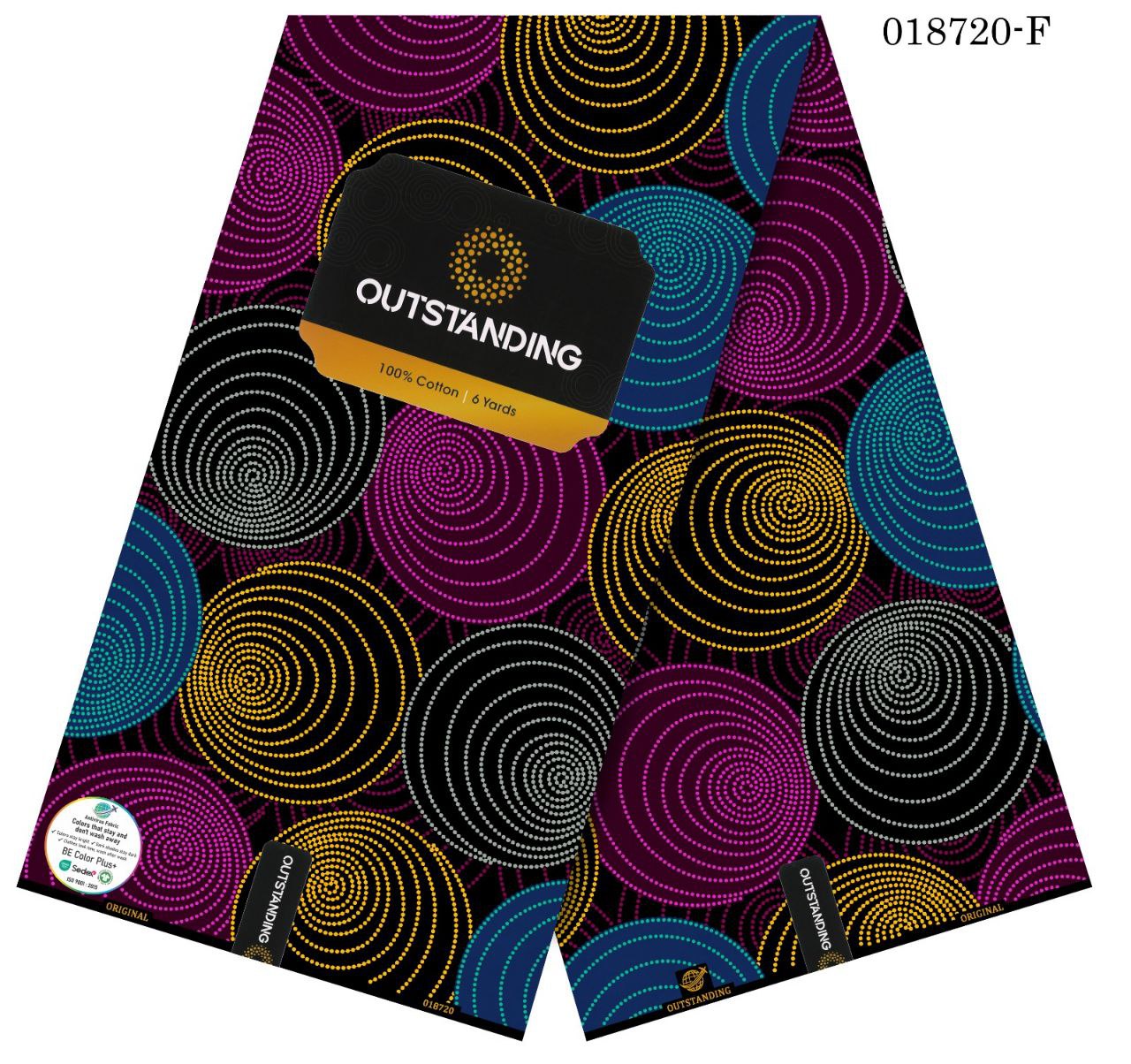 Dotted Concentric Circles African Wax Print