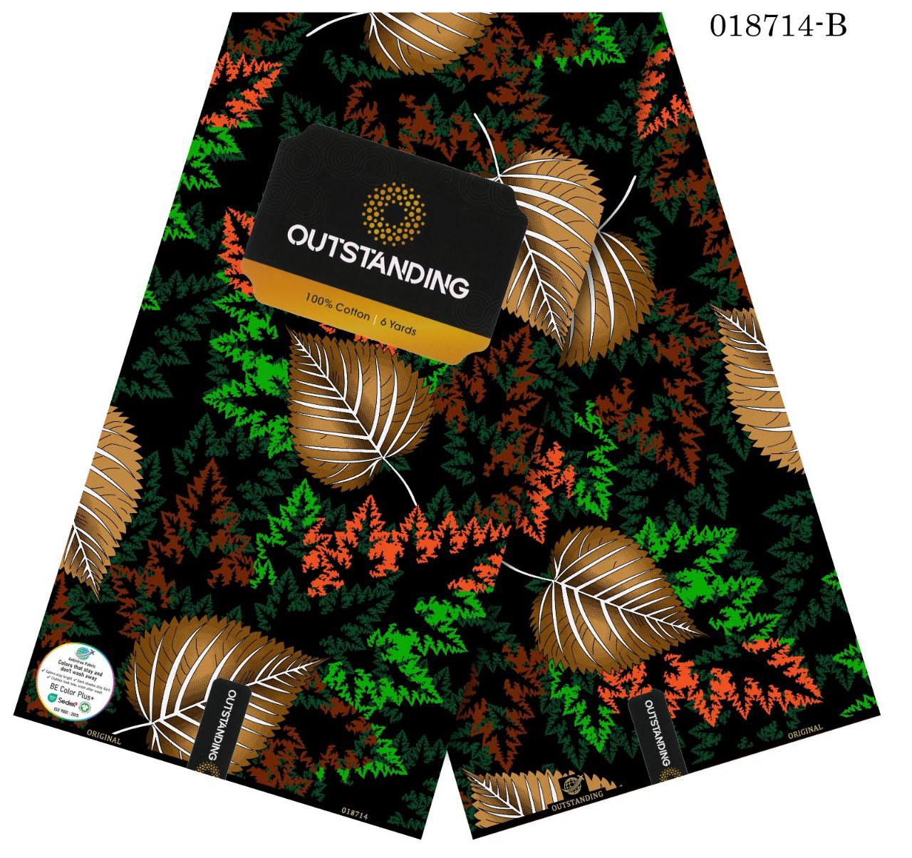 Tropical Leaf Motif 100% Cotton Ankara Fabric
