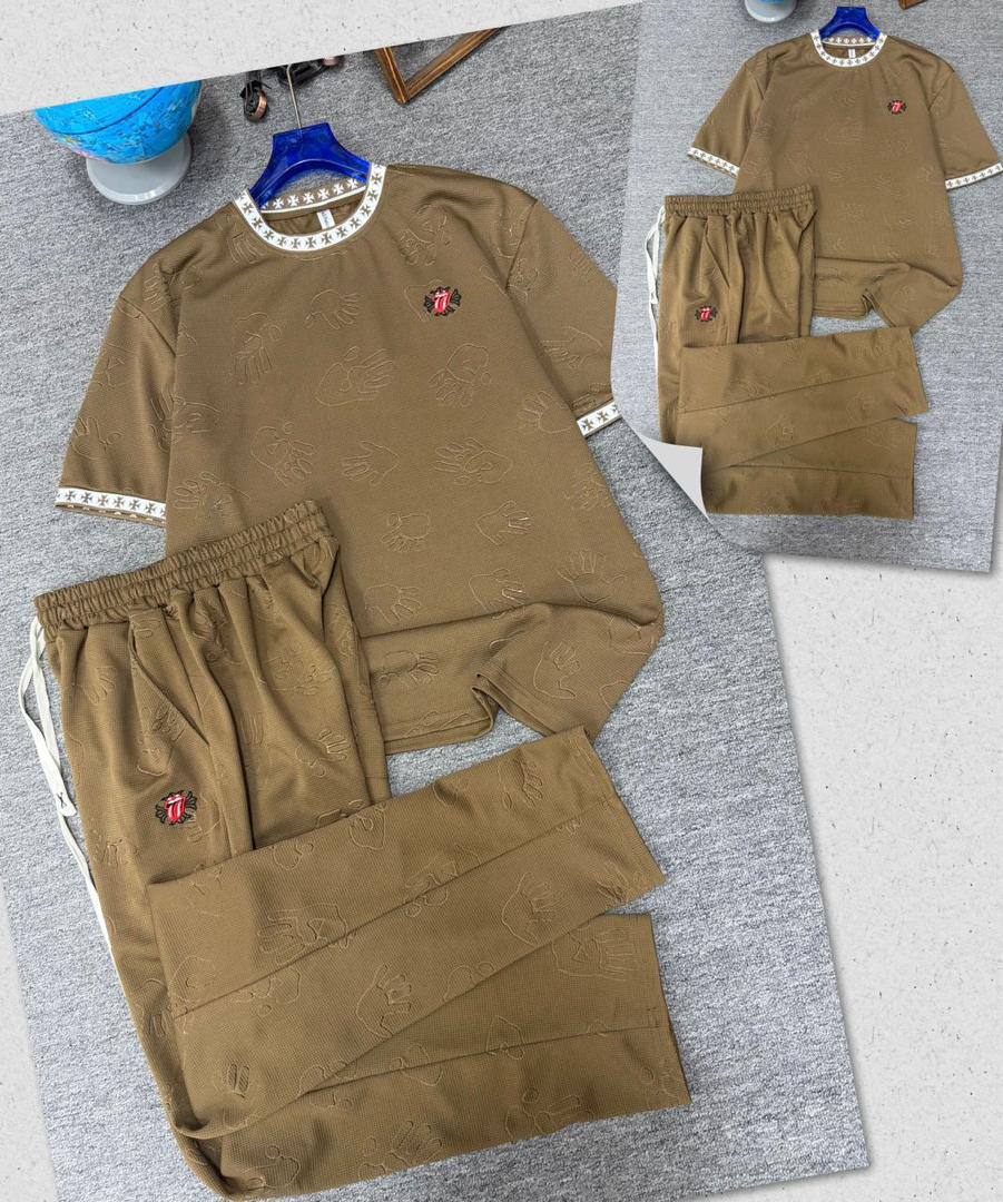Printed Crewneck Tee & Joggers Matching Set