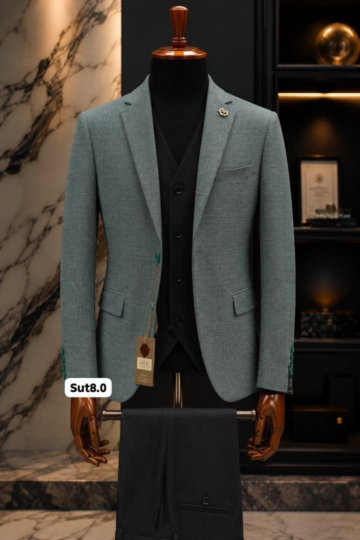 Men’s Executive Textured Single-Breasted Suit Set