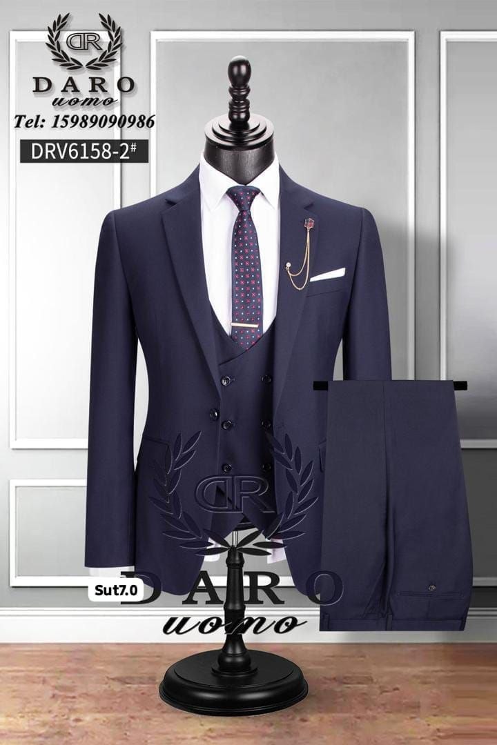 Suit Jacket, Black Vest & Pants Set