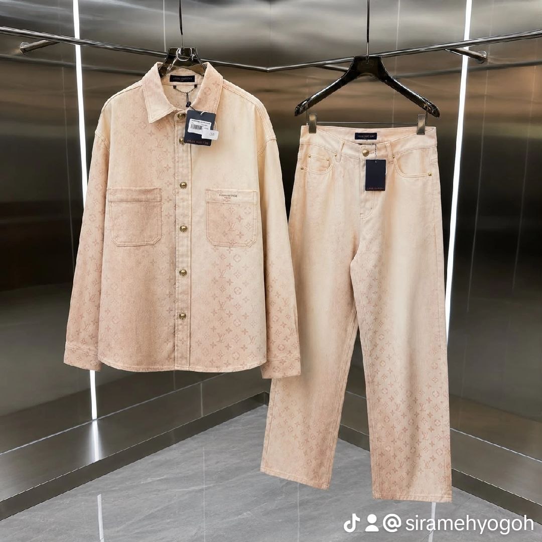 All-Over Monogram Denim Jacket & Matching Jeans Set
