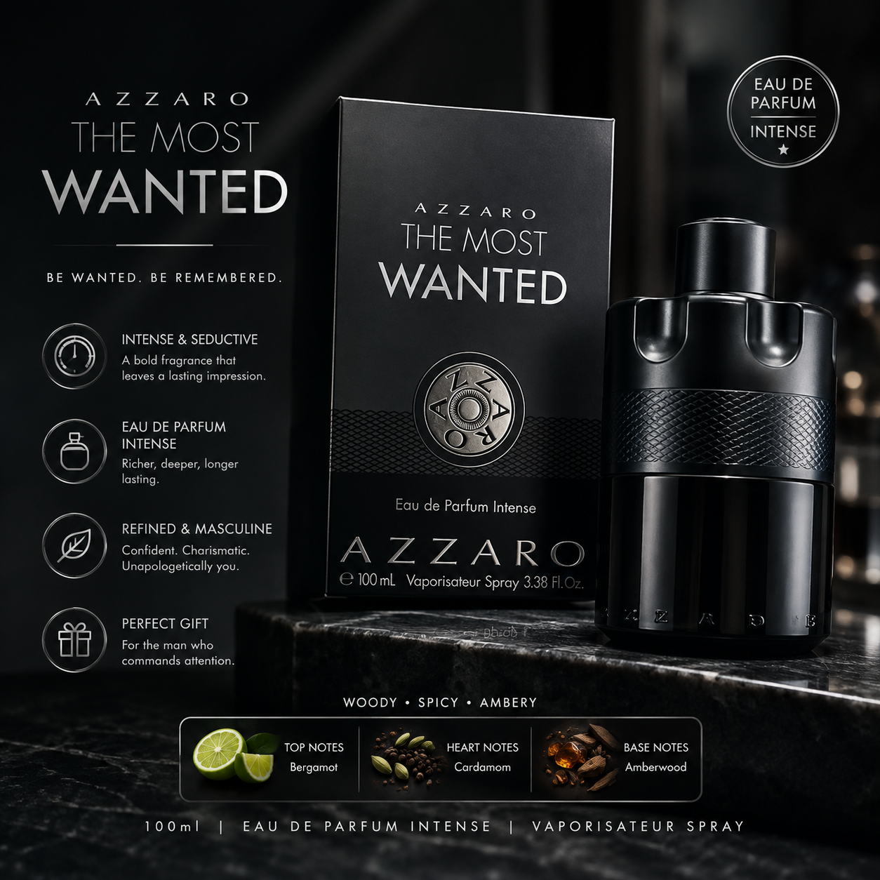 Azzaro The Most Wanted Eau de Parfum Intense (100ml)