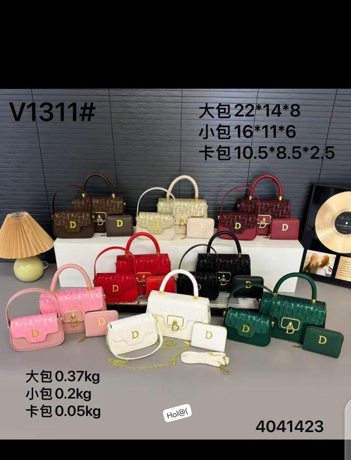 Women's 3-Piece Monogram Handbag Set - Image 3