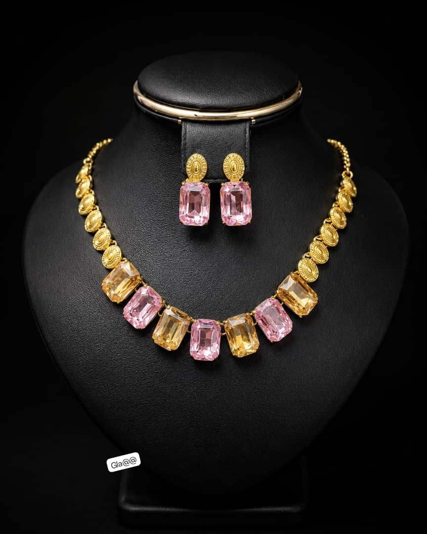 Vintage-Inspired Emerald-Cut Gemstone Statement Jewelry Set - Image 2