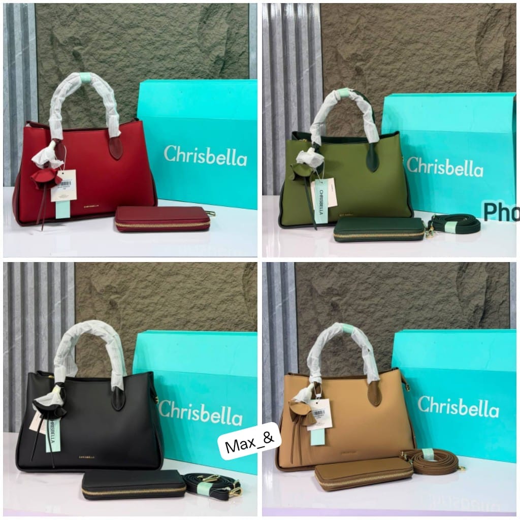 CHRISBELLA Structured Trapeze Tote Bag & Wallet Set - Image 2