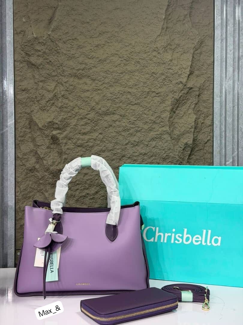 CHRISBELLA Structured Trapeze Tote Bag & Wallet Set