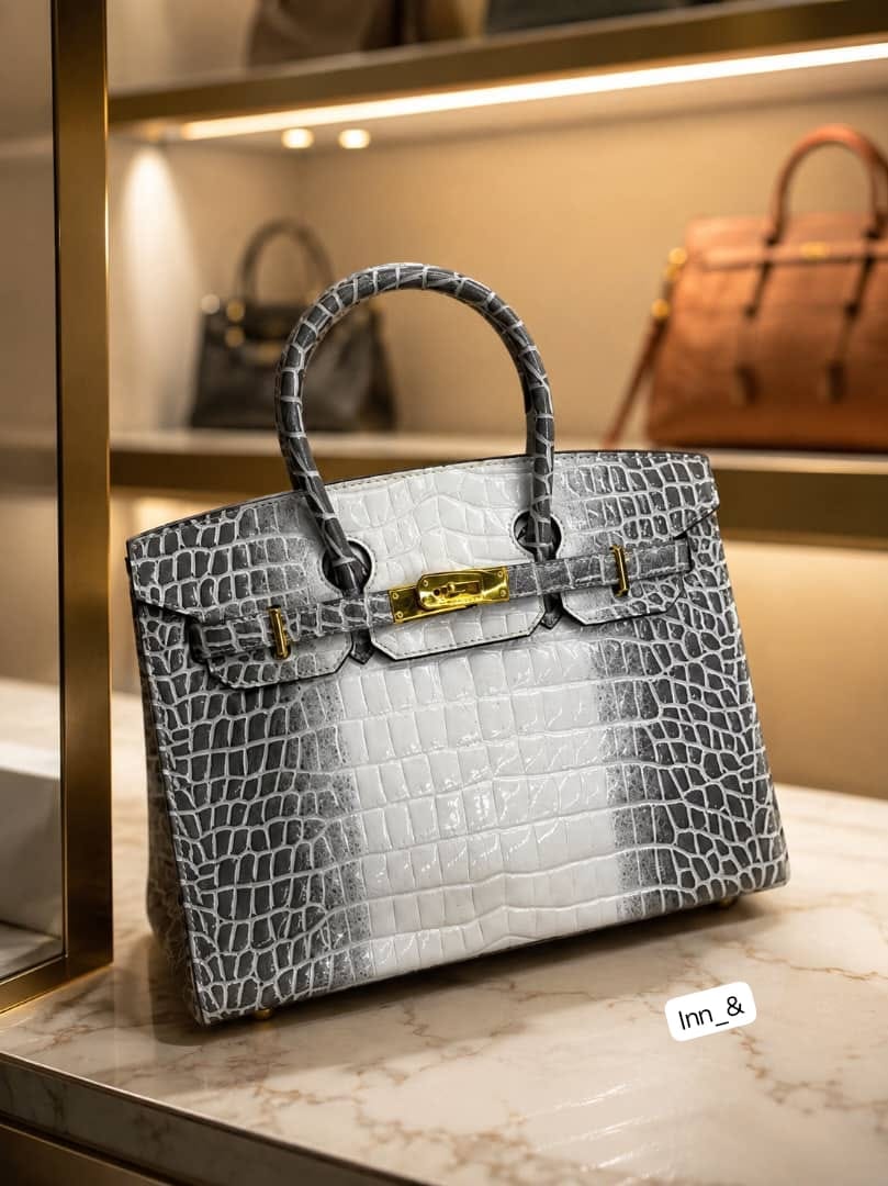 Luxury Crocodile-Embossed Leather Top-Handle Tote Bag - Image 3