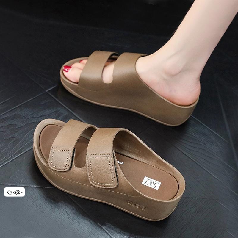 Women’s Double-Strap Platform Wedge Slide Sandals - Image 2