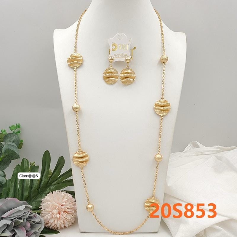 Gold-Tone Beaded Statement Necklace & Earrings Set