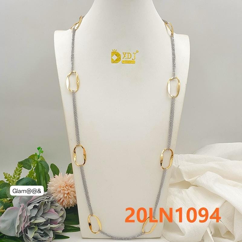 Two-Tone Silver and Gold Link Statement Necklace
