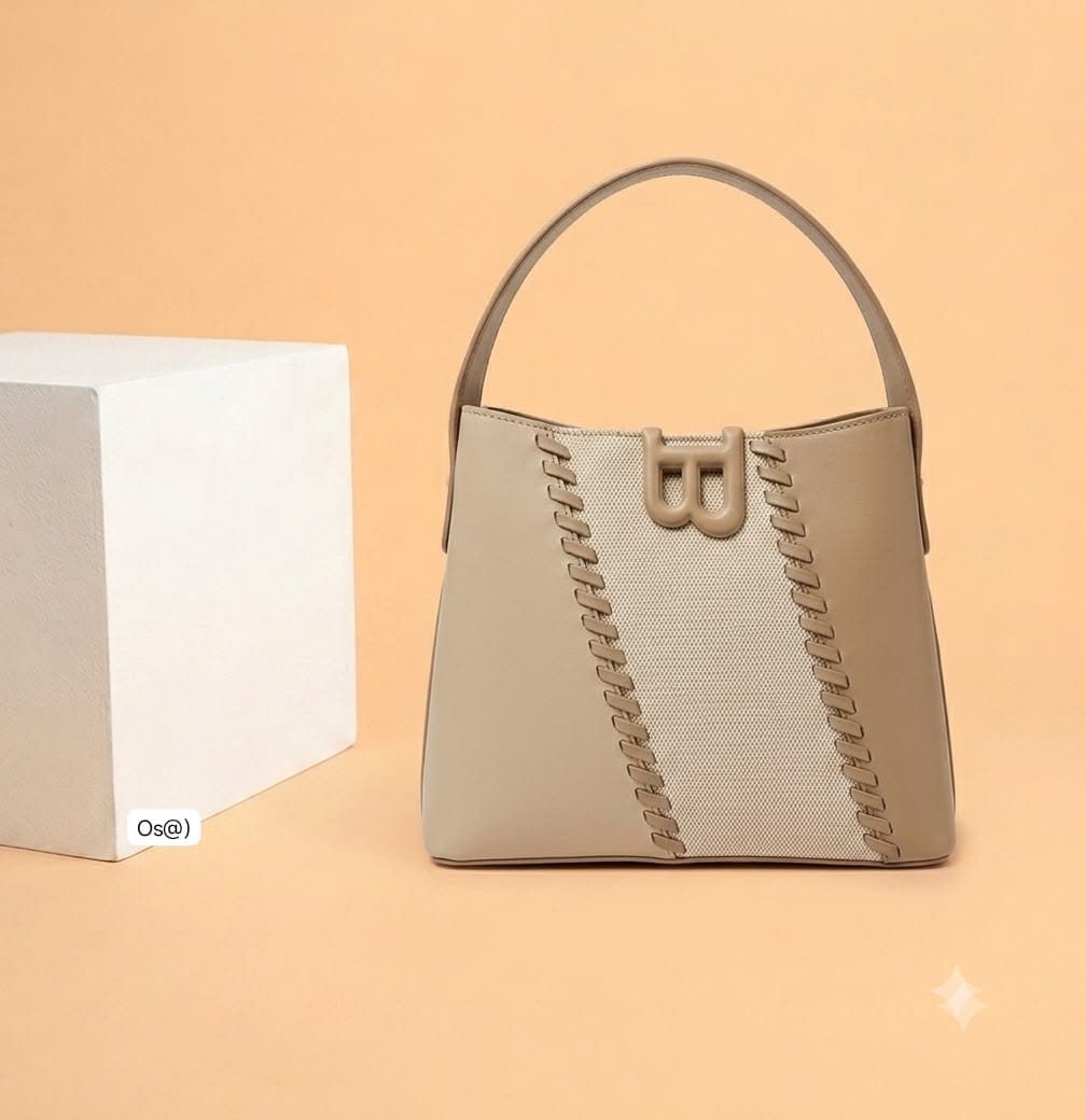 Women’s Designer-Style Structured "B" Accent Handbag Set
