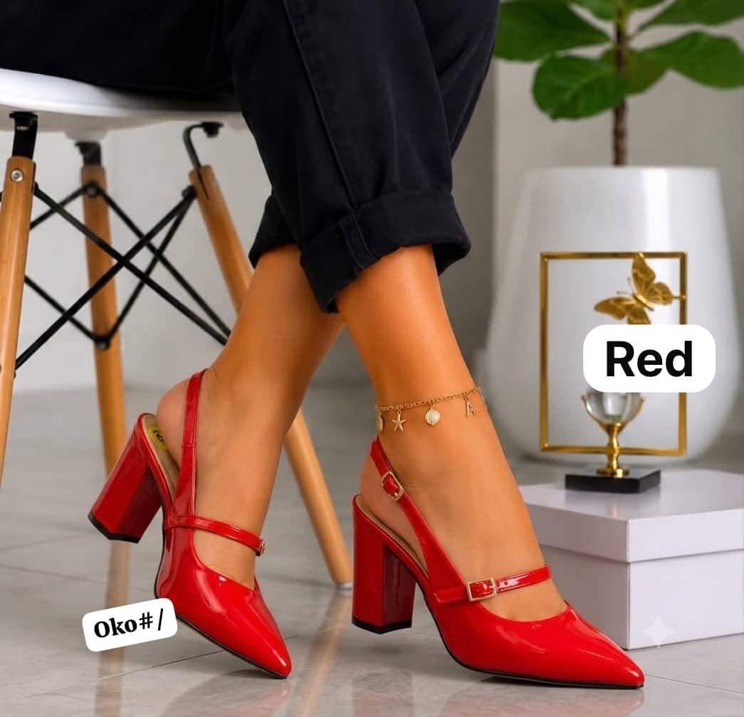 Women's Pointed-Toe Slingback Pumps with Double Buckle Straps - Image 3