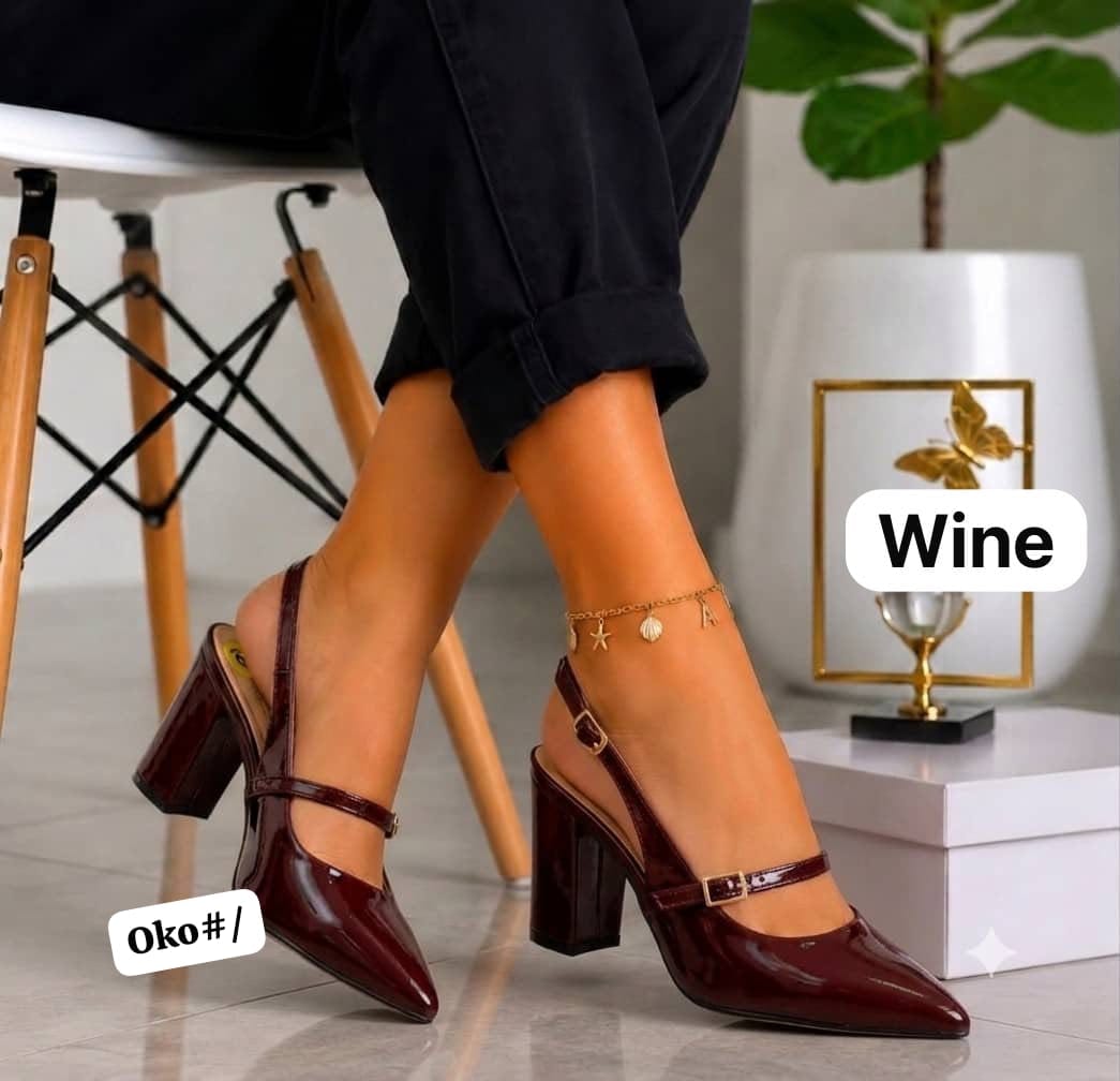 Women's Pointed-Toe Slingback Pumps with Double Buckle Straps