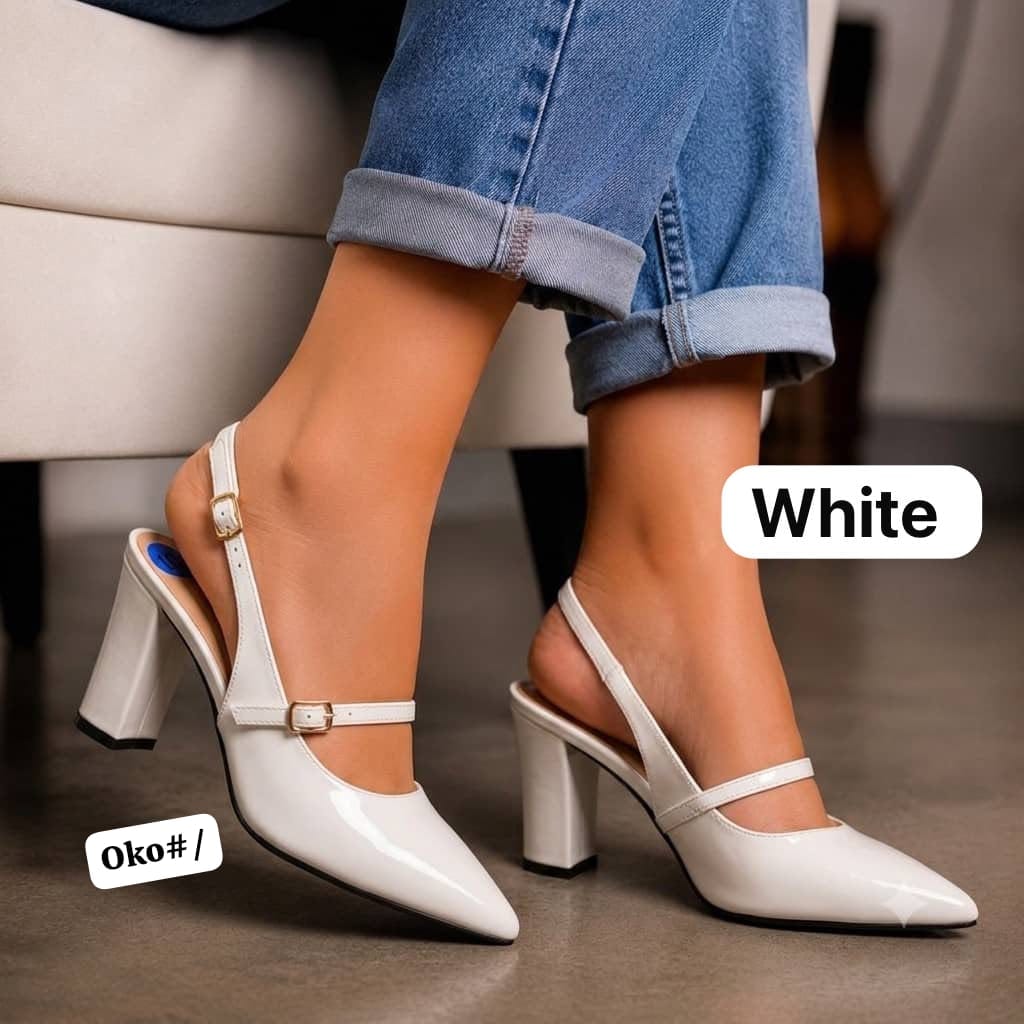 Women's Pointed-Toe Slingback Pumps with Double Buckle Straps - Image 2