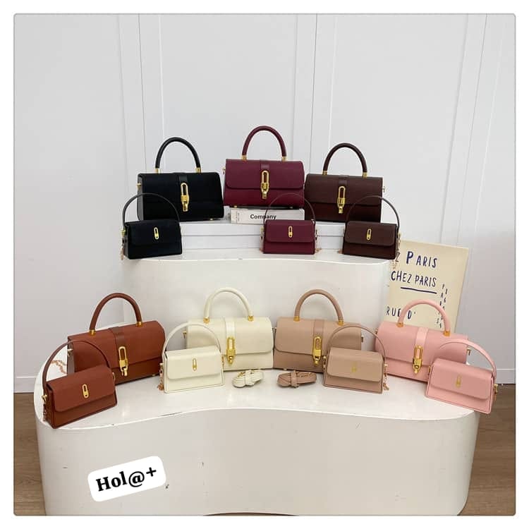 Women's Two-Piece Structured Top Handle Handbag Set
