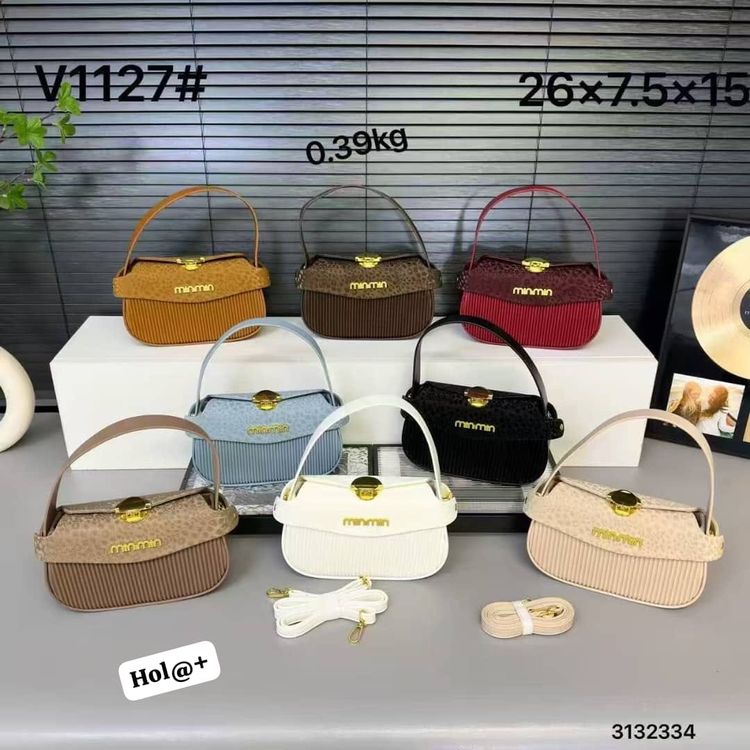 Minmin Structured Pleated Flap Handbag