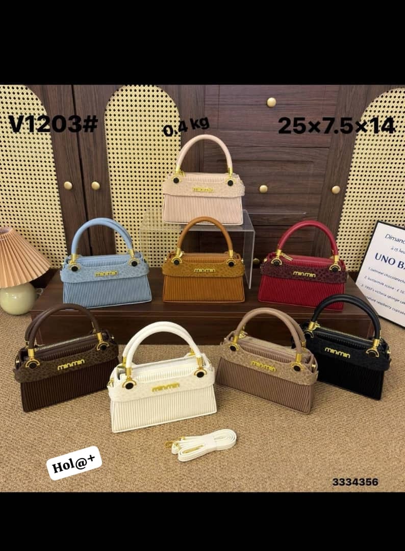 Minmin Pleated Structured Top Handle Handbag