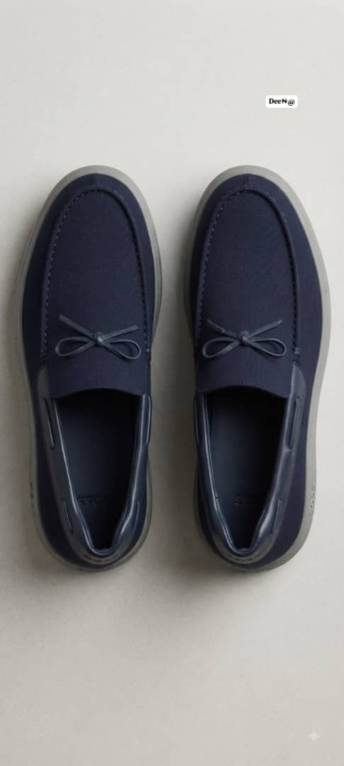 BOSS Men's Casual Slip-On Loafers with Bow Detail and Gray Soles - Image 3