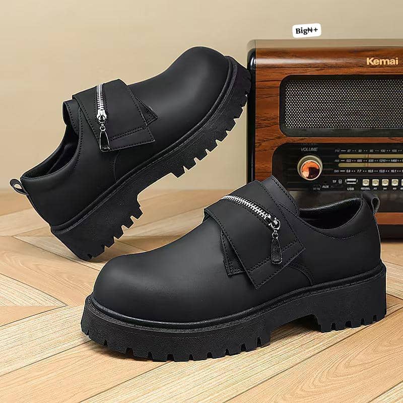 Men's Zipper Accent Chunky Platform Shoes