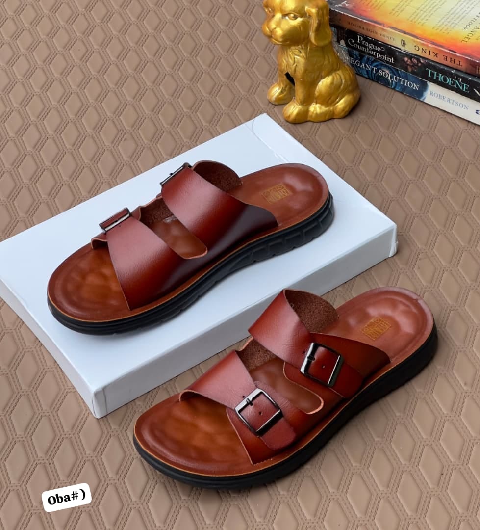 Men's Modern Buckled Double-Strap Slide Sandals - Image 2