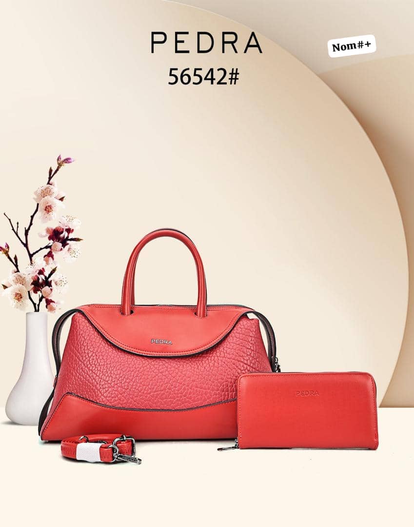 Women's PEDRA Textured Handbag & Wallet Set - Image 3