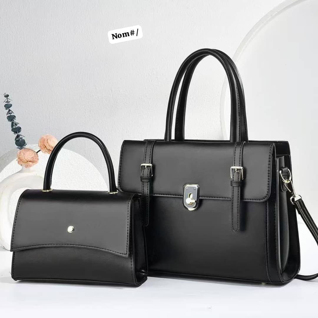 Women's 2-Piece Structured Handbag & Mini Satchel Set - Image 2