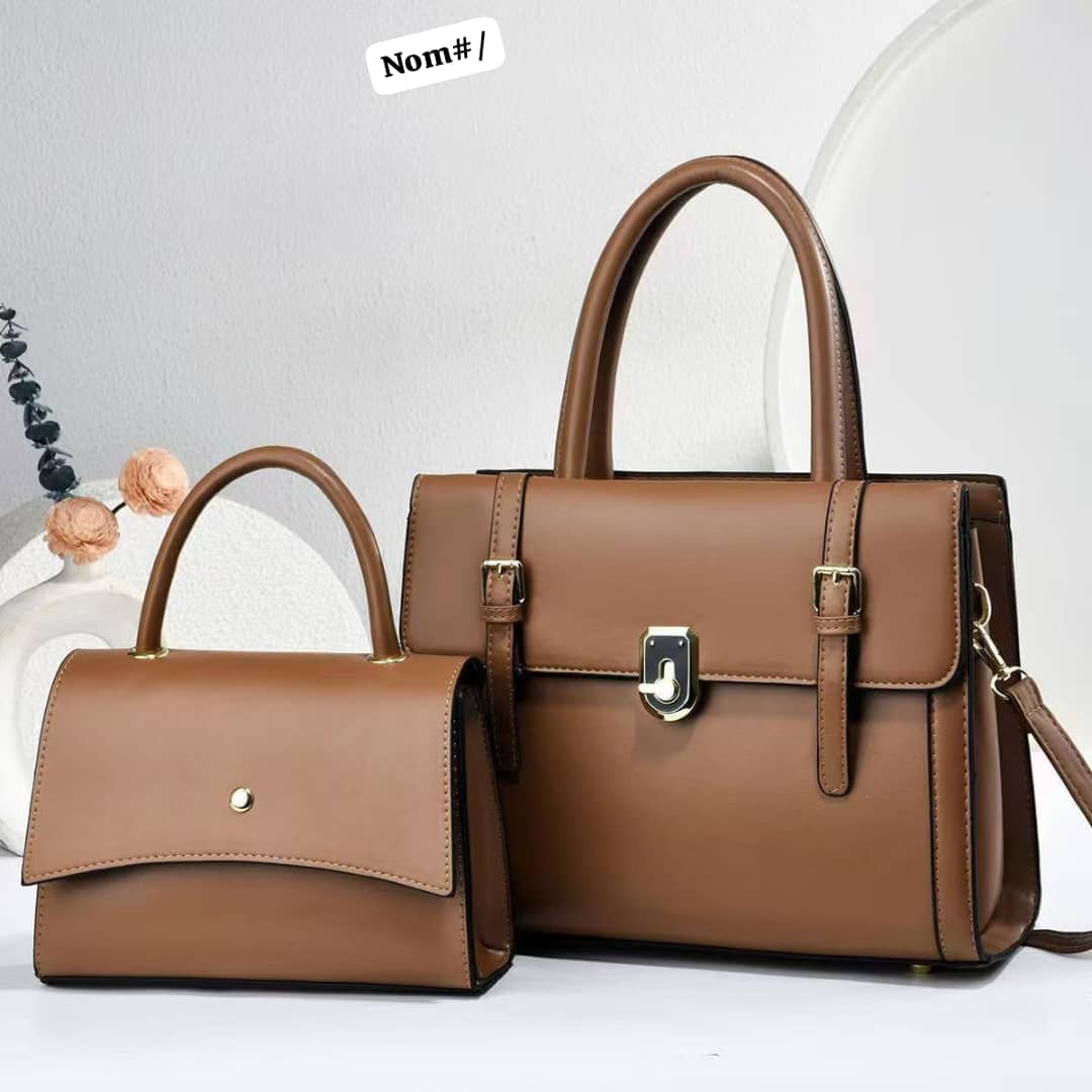 Women's 2-Piece Structured Handbag & Mini Satchel Set - Image 4