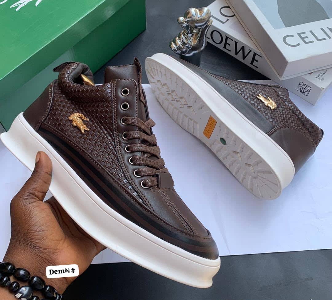 Lacoste-Inspired Men's High-Top Platform Sneakers - Image 2