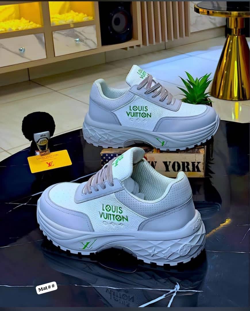 Louis Vuitton-Inspired Men's Chunky Platform Designer Sneakers