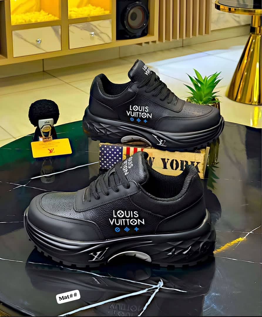 Louis Vuitton-Inspired Men's Chunky Platform Designer Sneakers - Image 2