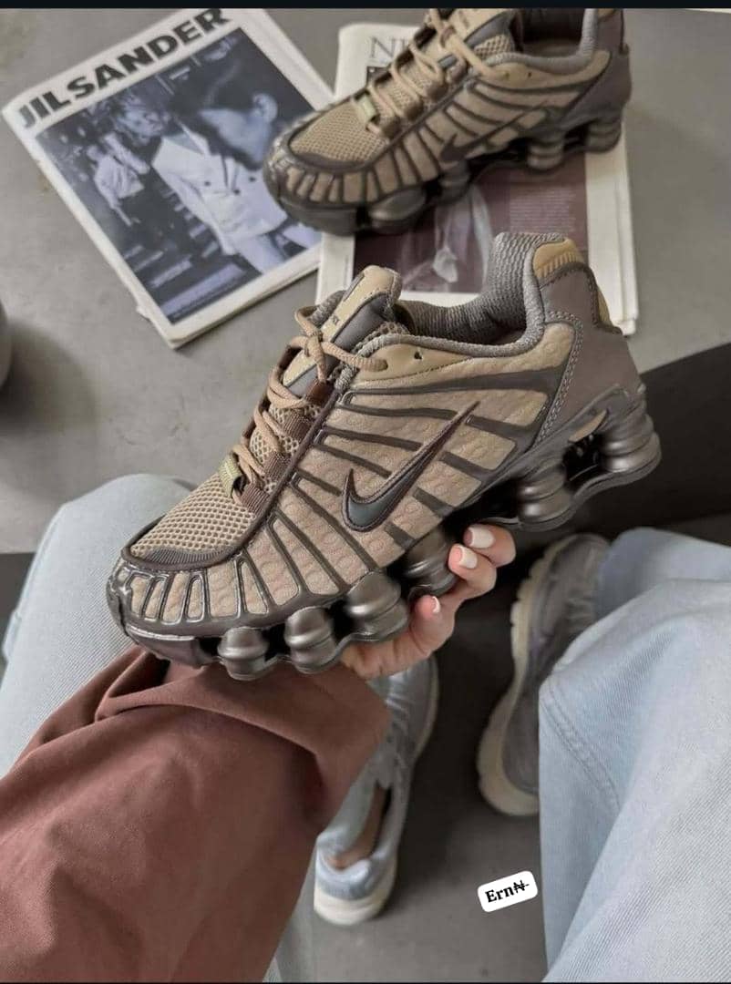 Nike Shox TL Men's Taupe and Brown Technical Running Sneakers