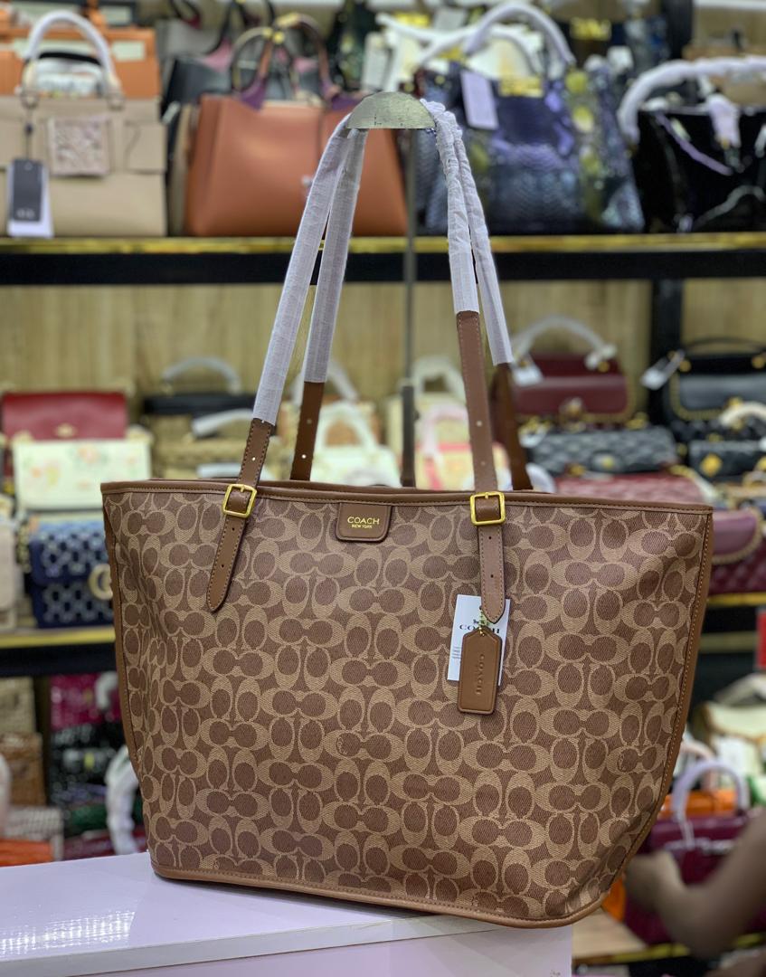 Signature Leather-Trimmed Shoulder Tote