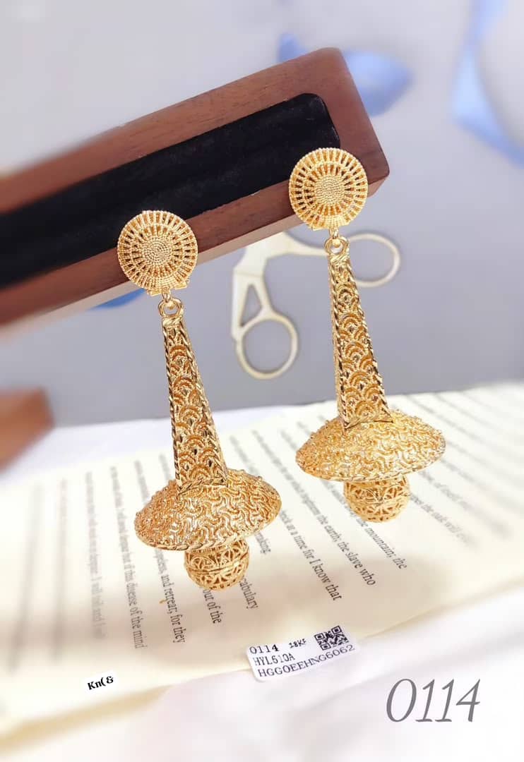 Women's Elegant Faux 18K Gold-Plated Filigree Statement Dangle Earrings