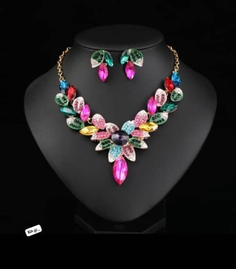 Women's Vibrant Multicolored Crystal Jewelry Set