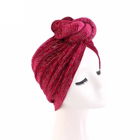 Sequin Velvet Twist-Front Inner Cap Bonnet