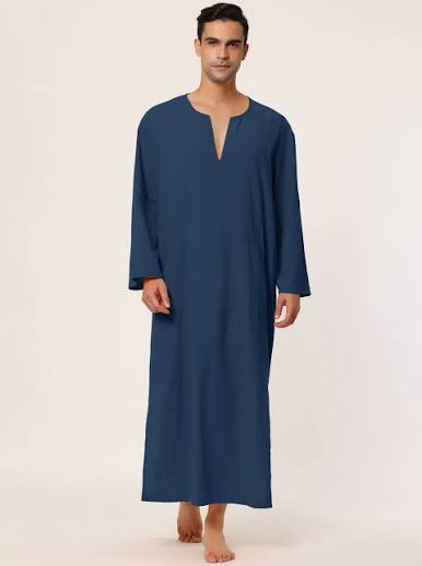 Solid Color Long Sleeve Thobe Gown