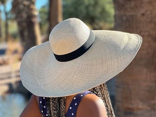 Boho Seashell Accent Wide-Brim Straw Hat