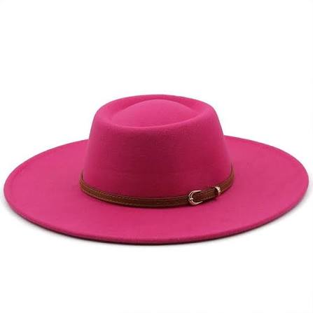 Flat-Brim Felt Fedora Hat